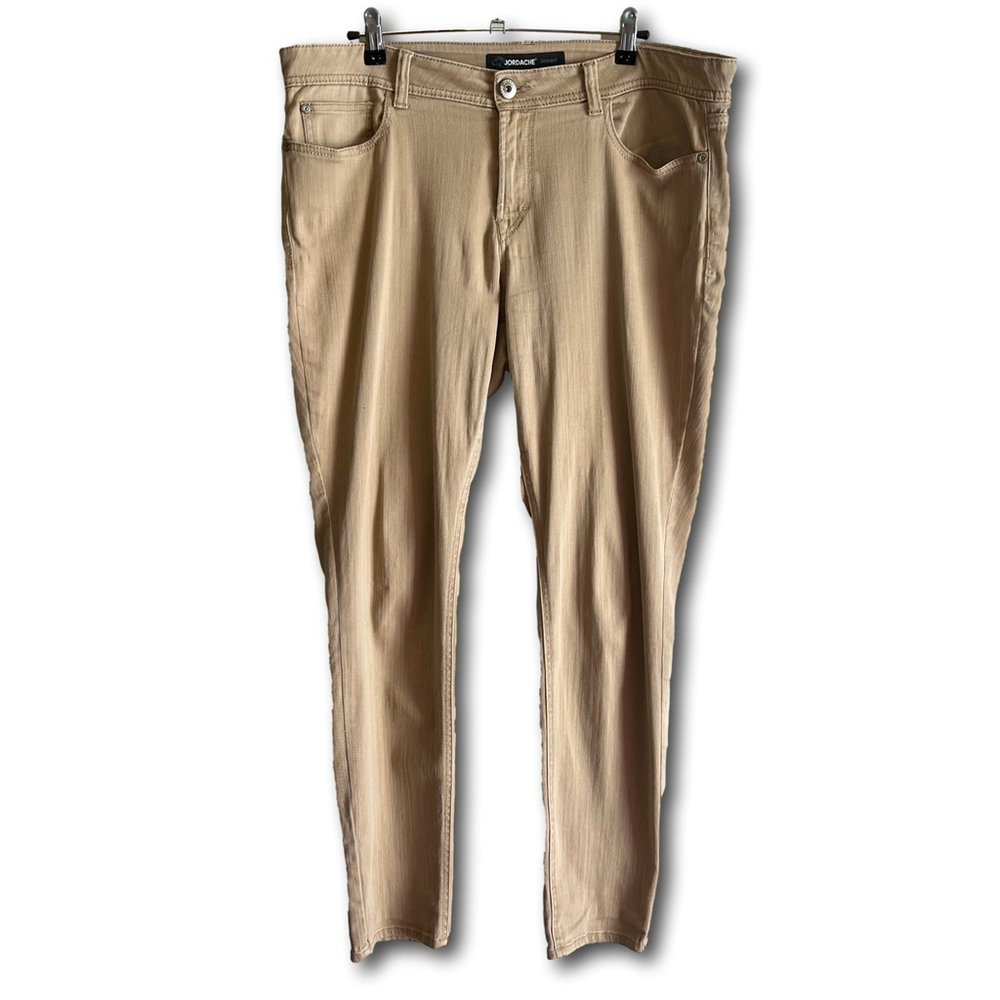 Jordache Skinny Pants Khaki Stretch Straight Mid Rise Woman’s Size 16 Officewear